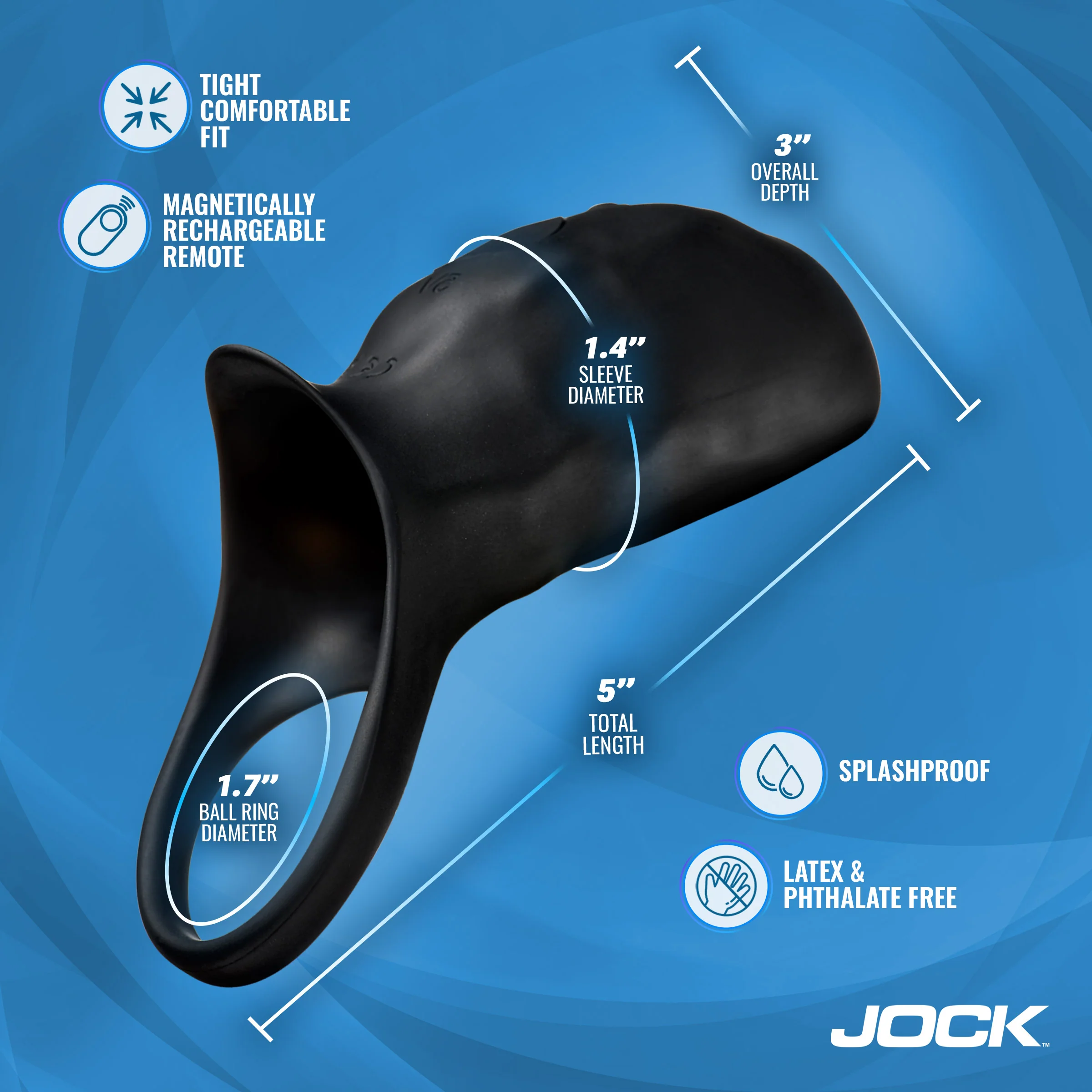 JOCK Enhancers Surge Vibrating Penis Sleeve C-Ring w/ Remote - Image 4