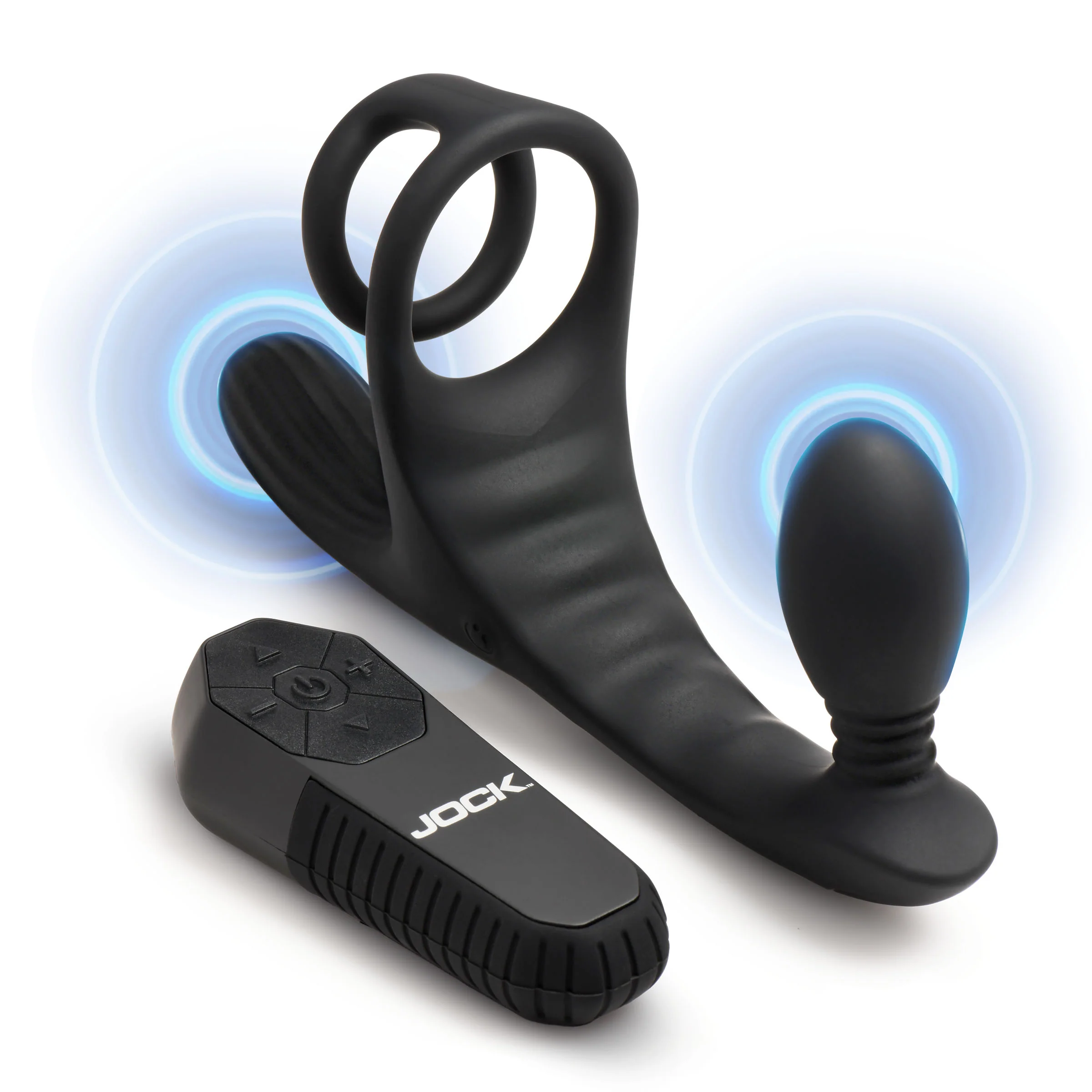 JOCK Enhancers Triple Rush Vibrating C-Ring & Anal Plug w/ Remote - Image 5