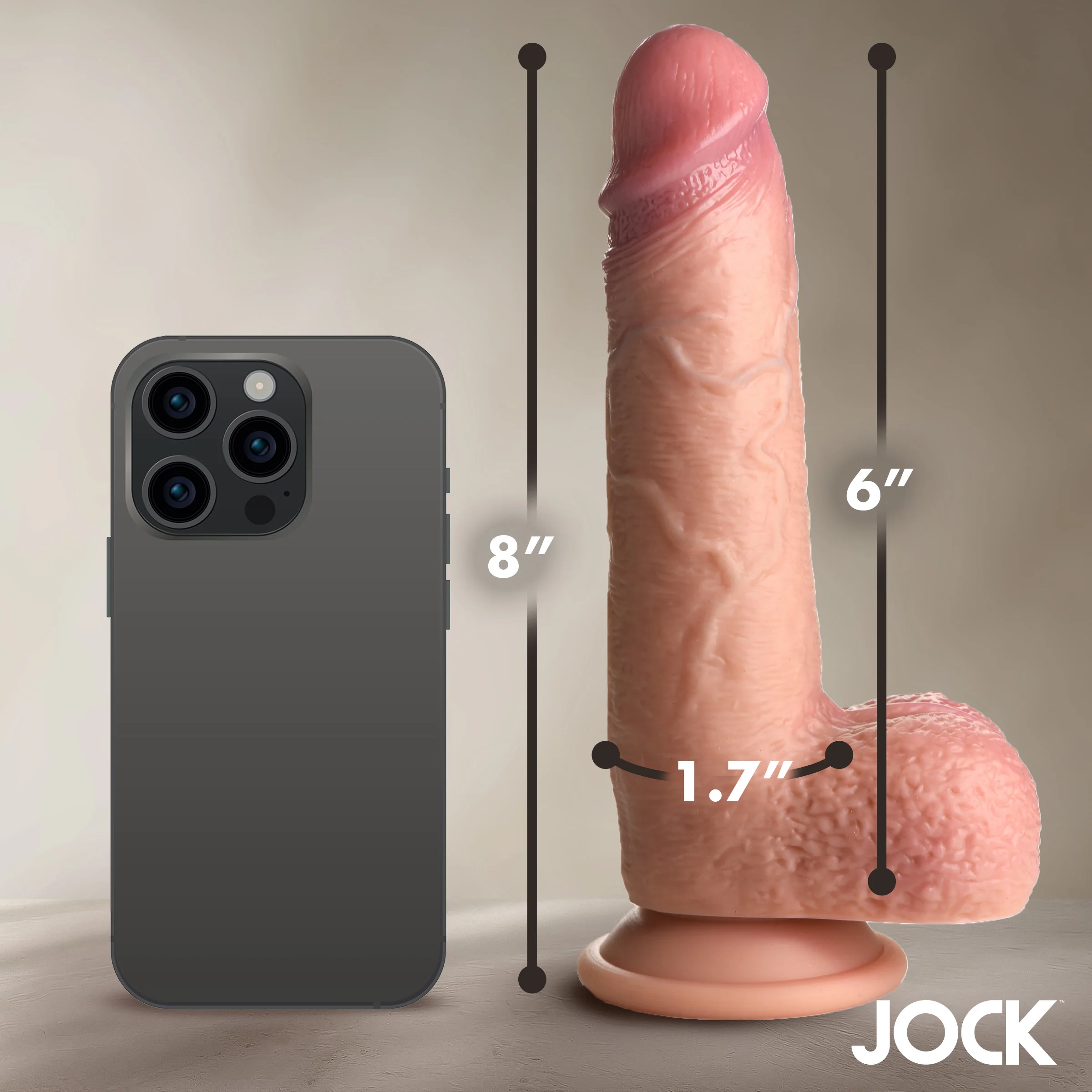 JOCK Real Skin Silicone Dildo w/ Balls - Image 6