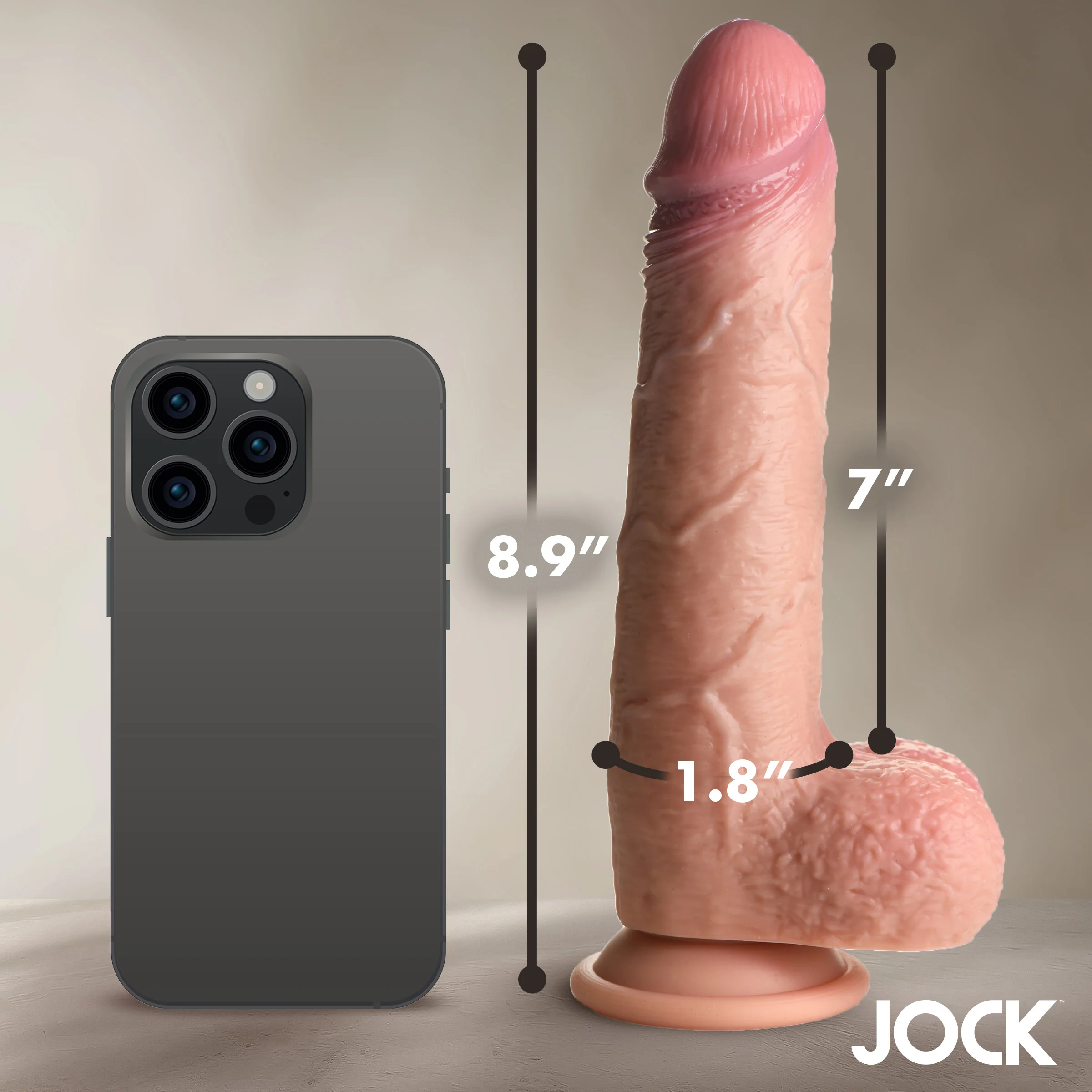 JOCK Real Skin Silicone Dildo w/ Balls - Image 7