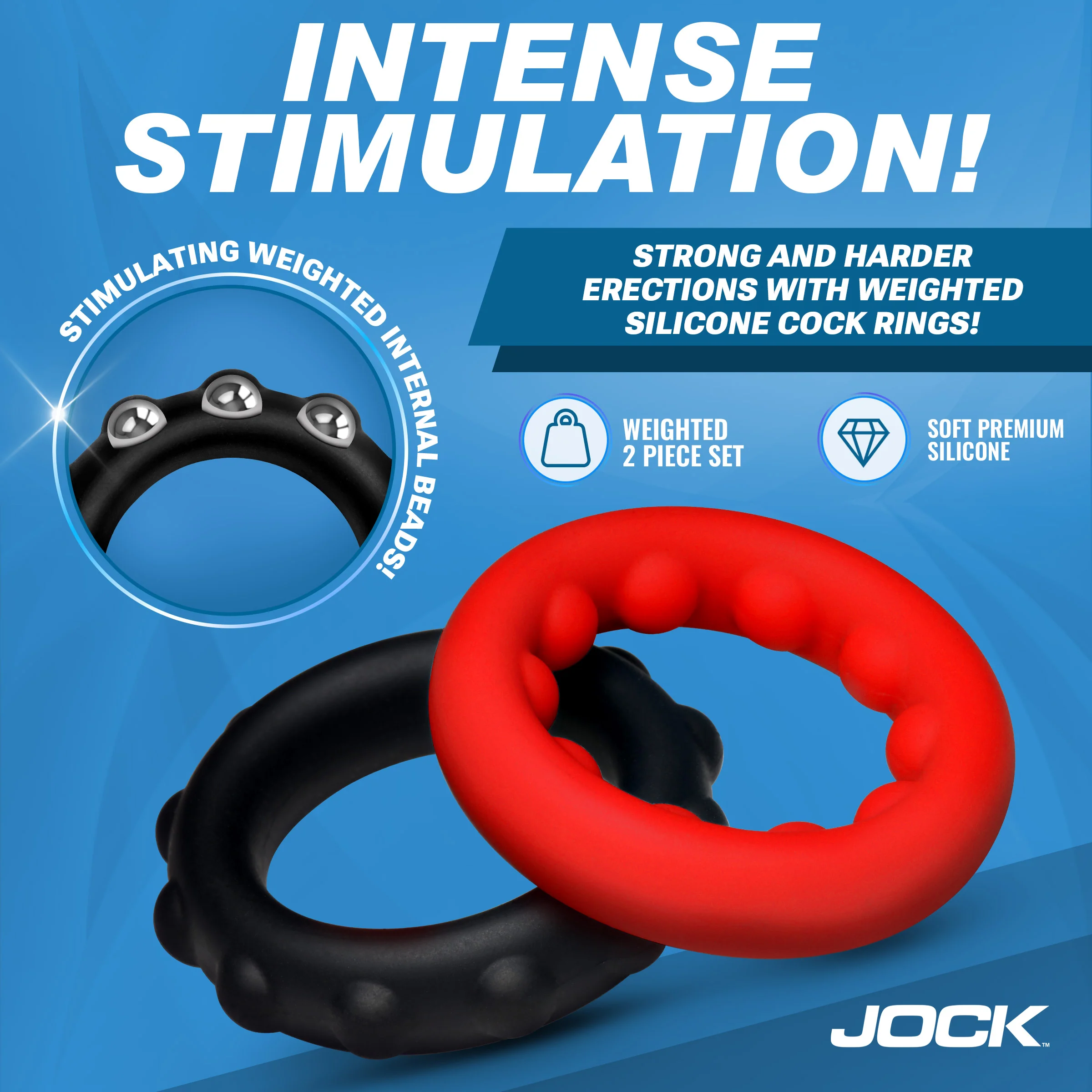 JOCK Weighted Silicone Cock Ring Set - Image 2