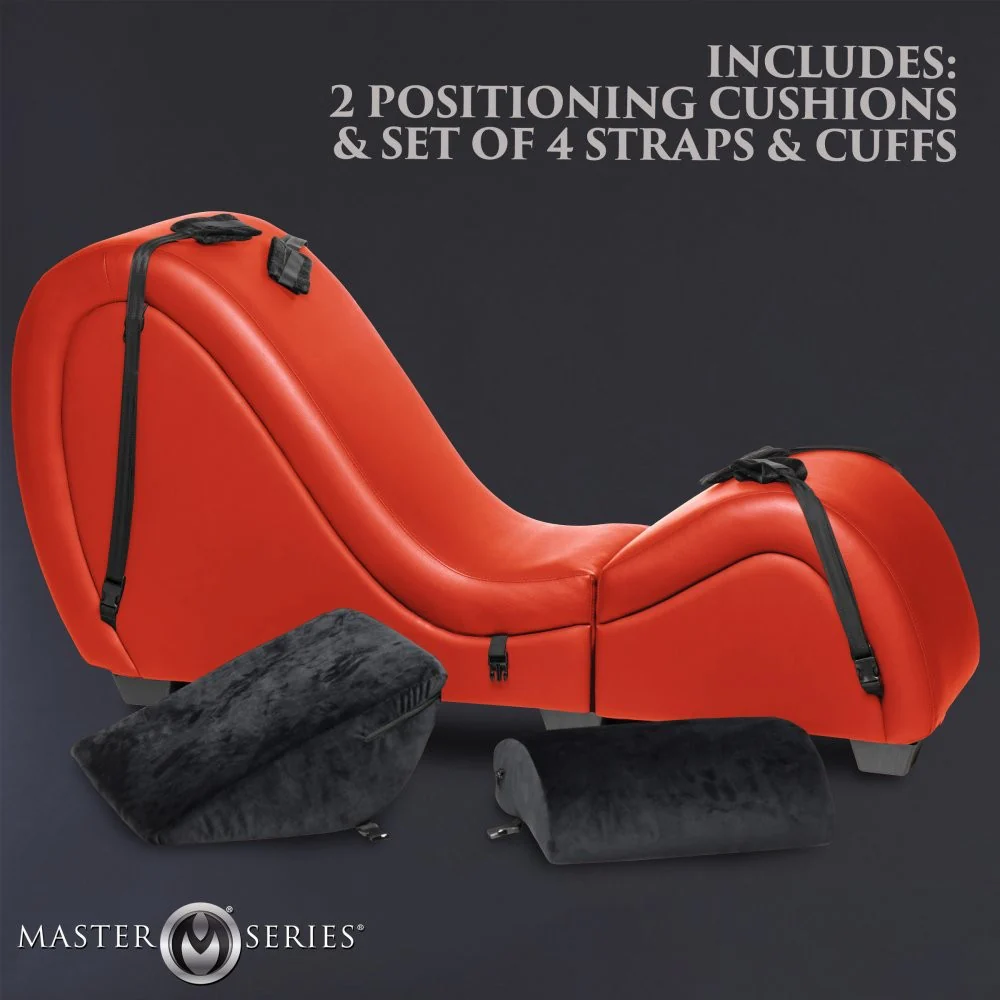 Red Detachable Kinky Sex Chaise with Love Pillows - Image 3