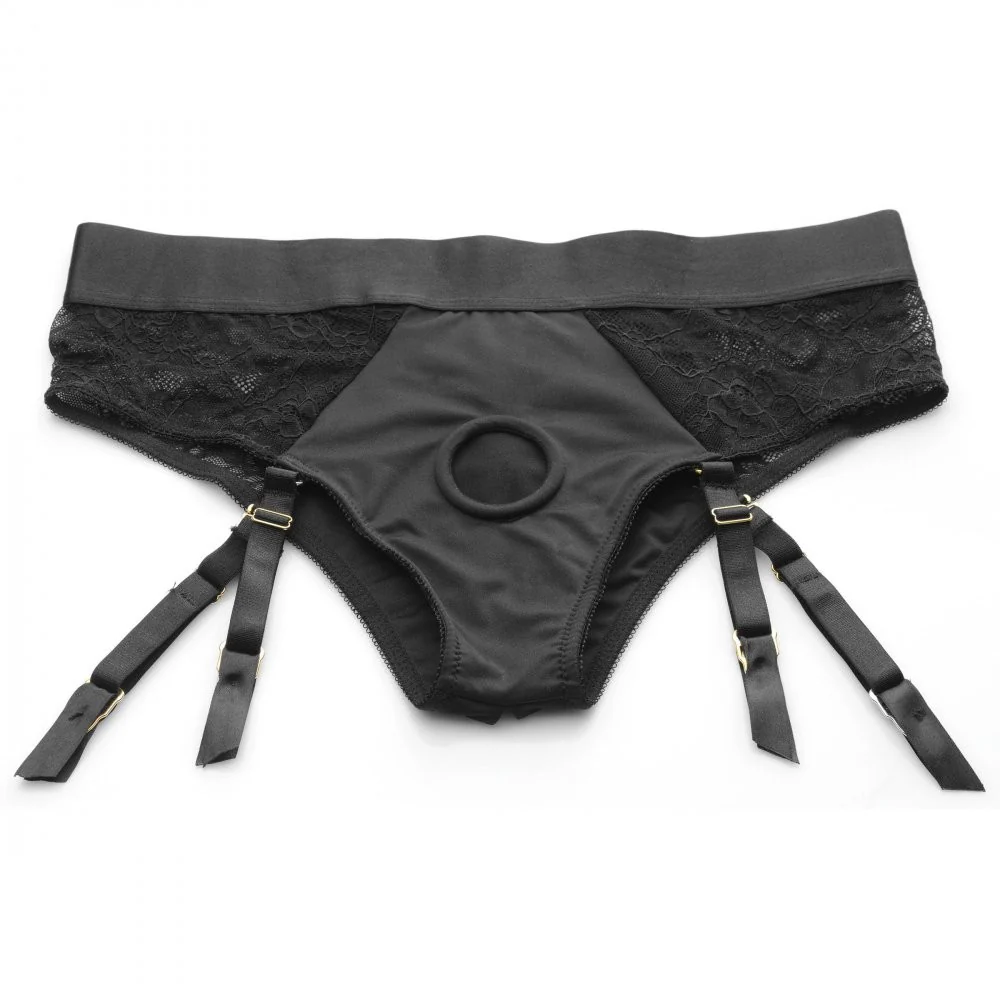 Laced Seductress Crotchless Panty Harness with Garter Straps - Image 5