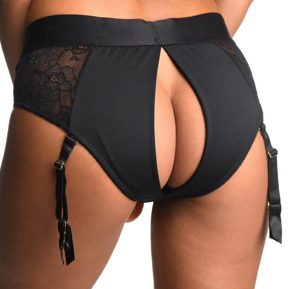 Laced Seductress Crotchless Panty Harness with Garter Straps - Image 6