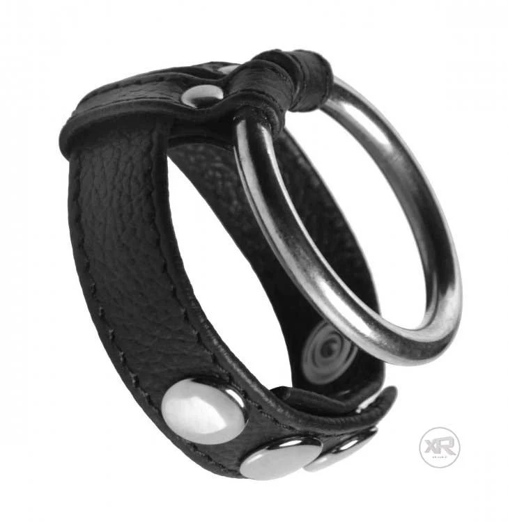 Leather and Steel Cock & Ball Ring - Image 4