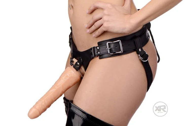 Leather Corset-Back Strap-On Harness