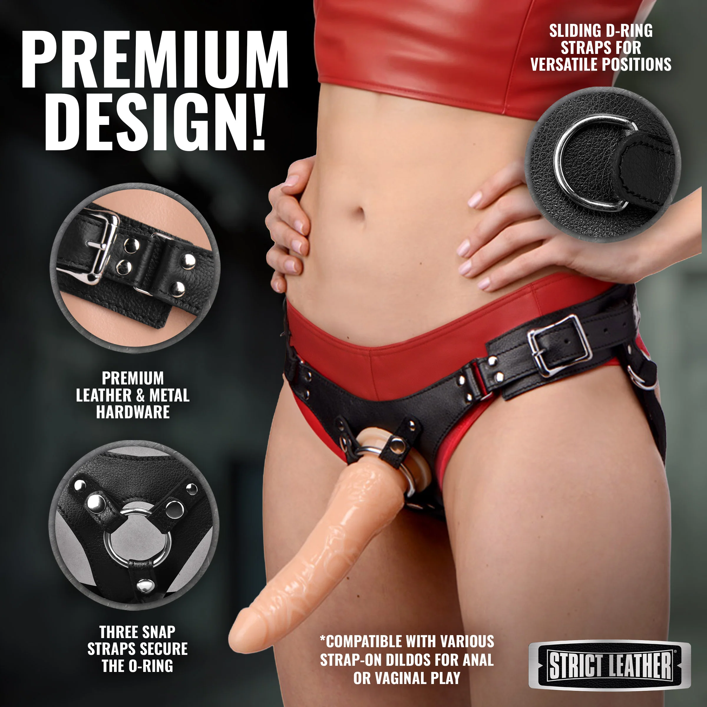 Leather Corset-Back Strap-On Harness - Image 4