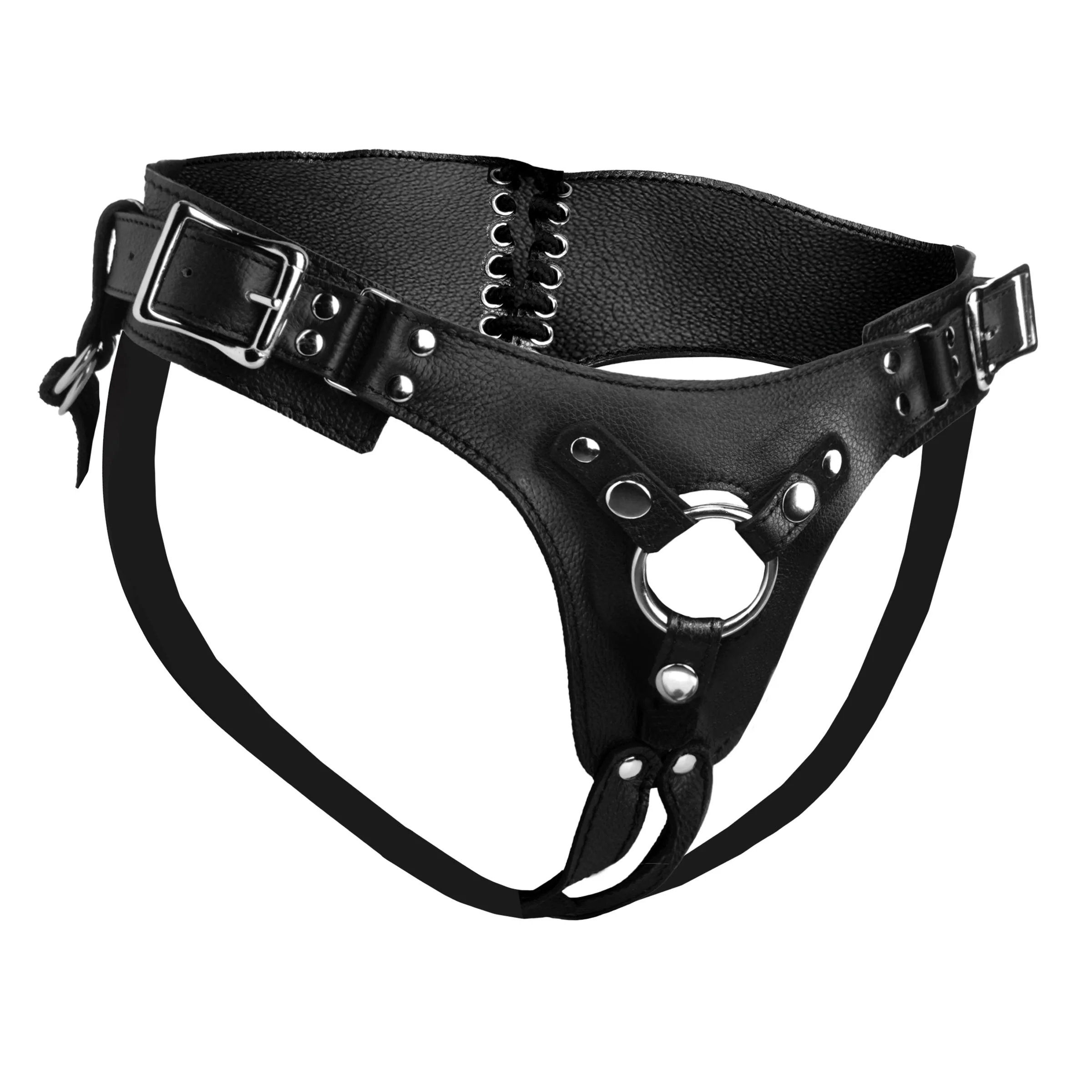 Leather Corset-Back Strap-On Harness - Image 9