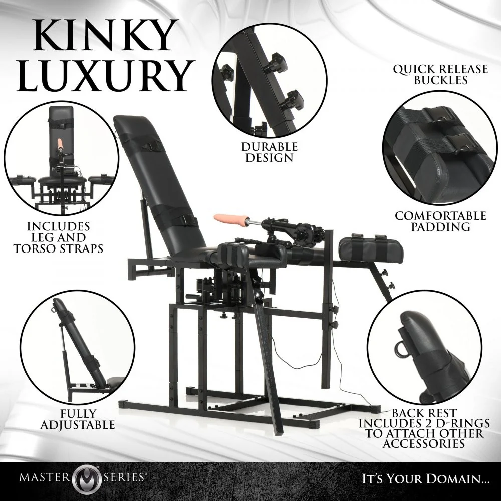 Leg Spreader Obedience Chair with Sex Machine - Image 9