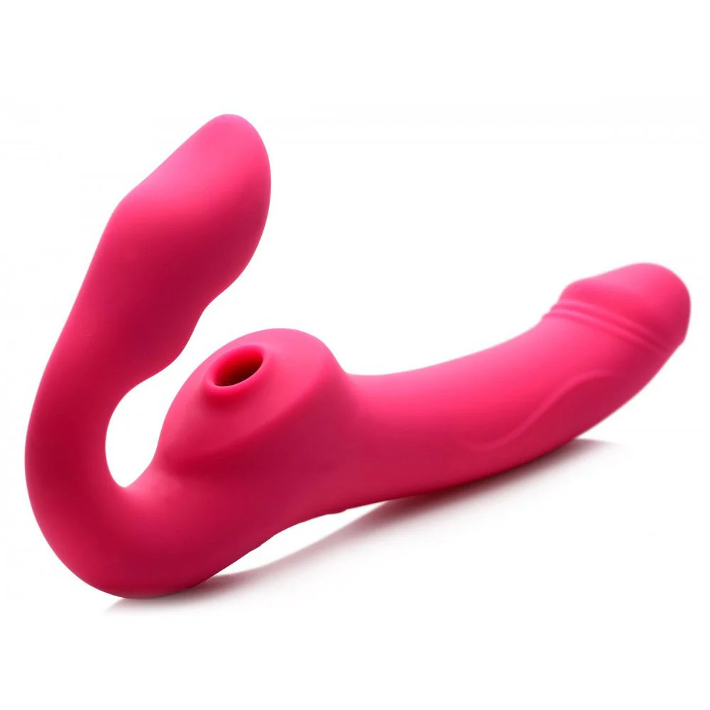 Licking and Vibrating Strapless Strap-On with Remote Control - Image 6