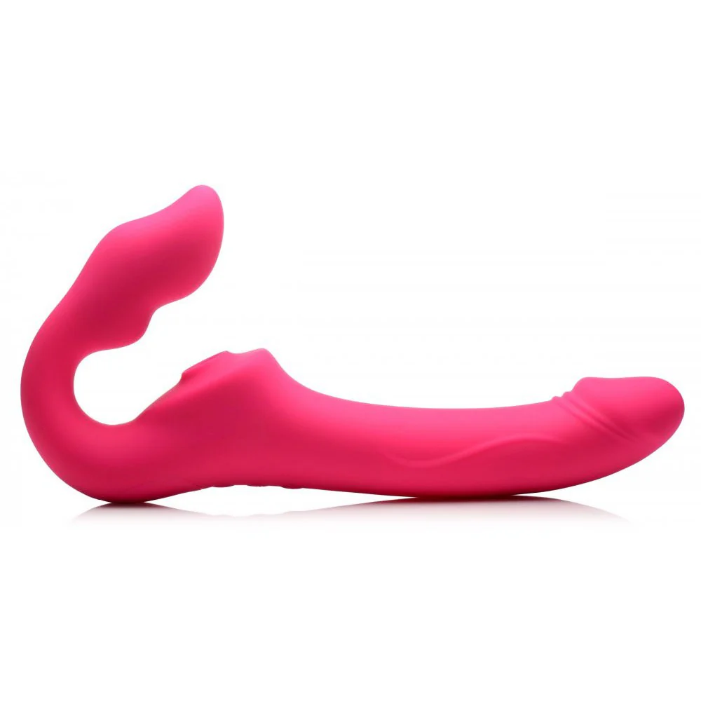 Licking and Vibrating Strapless Strap-On with Remote Control - Image 7