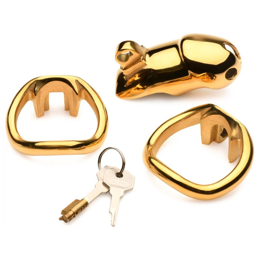 Midas 18K Gold-Plated Locking Chastity Cage - Image 3