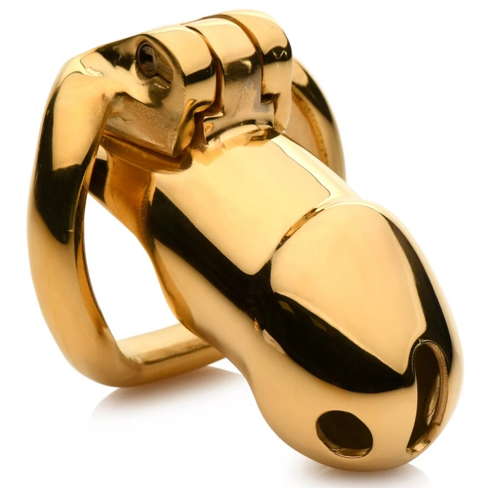 Midas 18K Gold-Plated Locking Chastity Cage - Image 4
