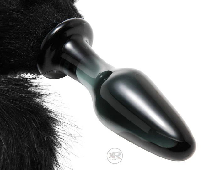 Midnight Fox Glass Butt Plug with Tail - Image 2