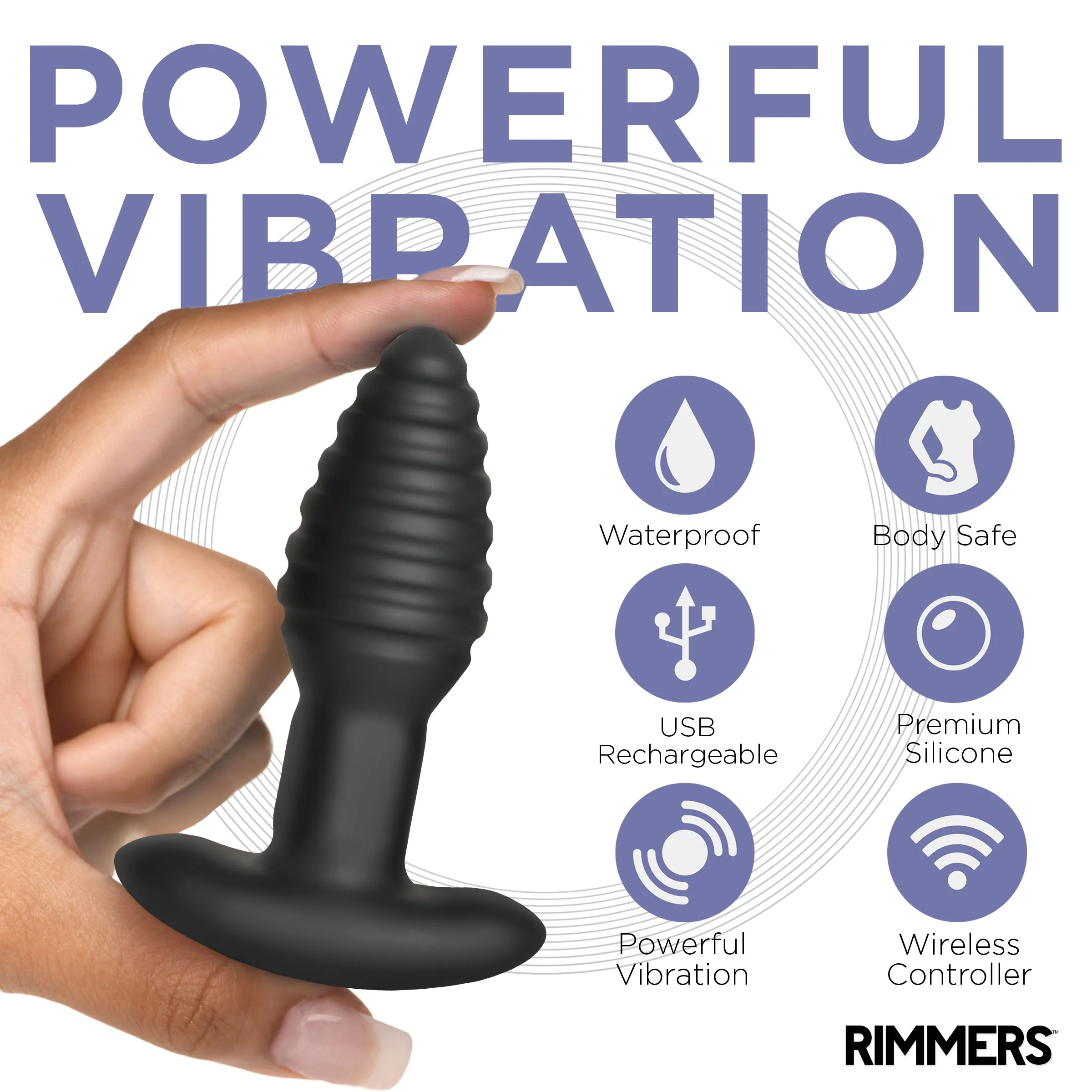 Model-E Vibrating Rimming Plug w/ Remote Control - Image 4