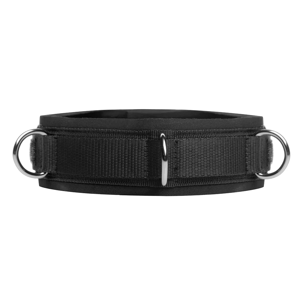 Neoprene 3 Ring Bondage Collar - Image 3