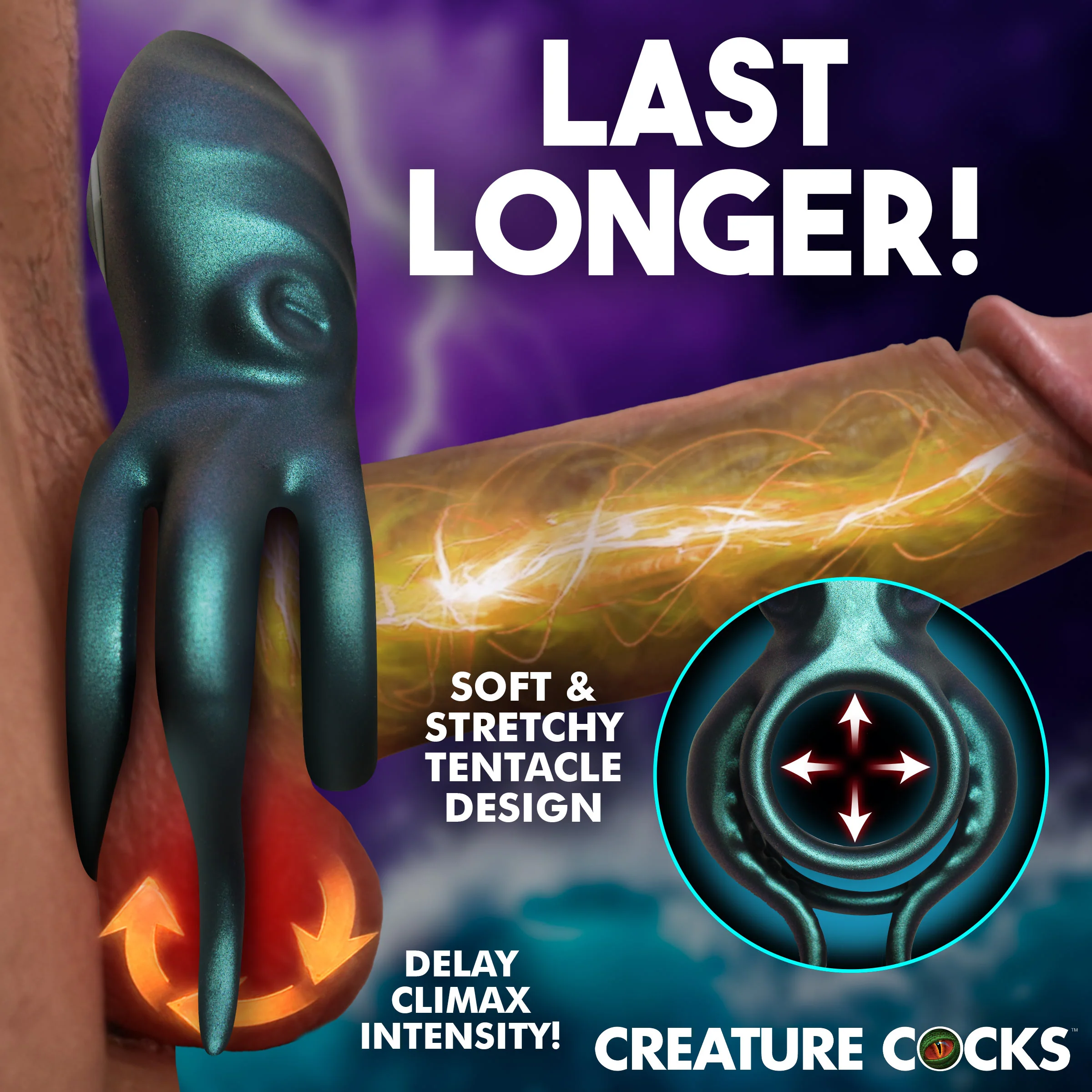 Octo-Grip Vibrating Silicone Cock Ring - Image 3