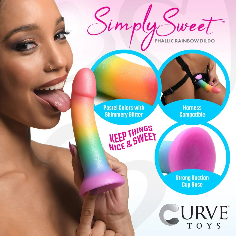 Phallic Rainbow Silicone Dildo - Image 4