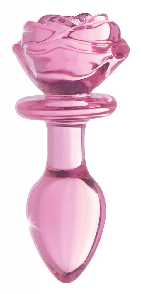 Pink Rose Glass Anal Plug - Image 3