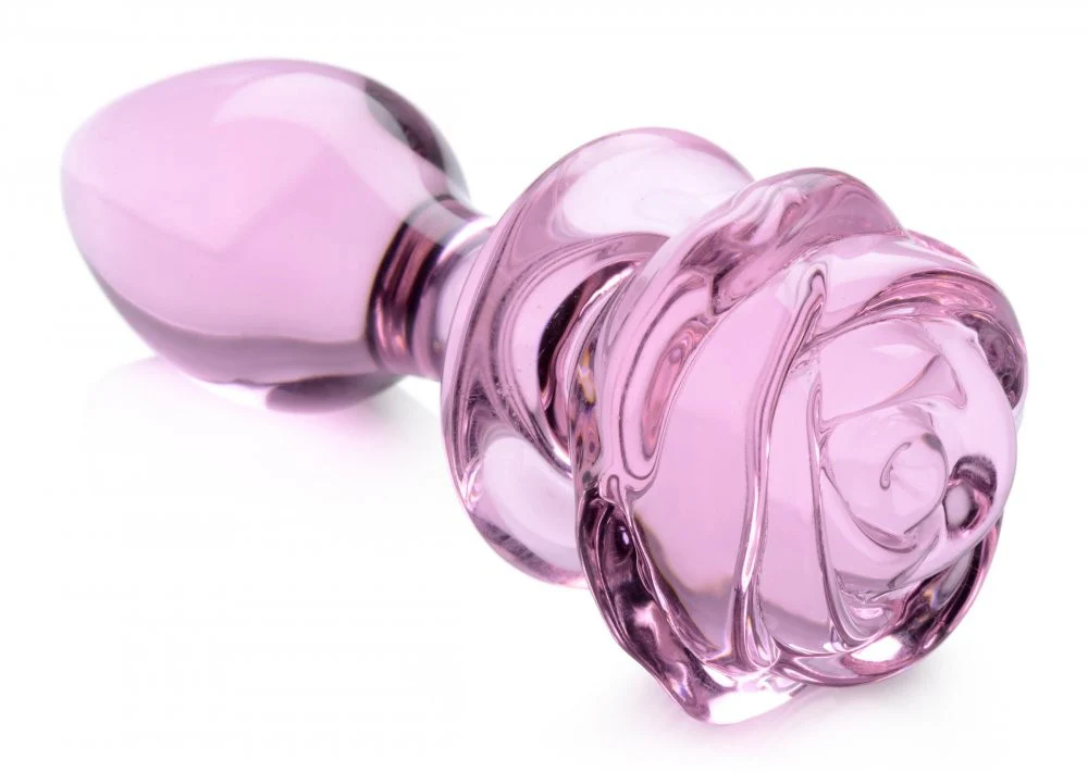 Pink Rose Glass Anal Plug - Image 4
