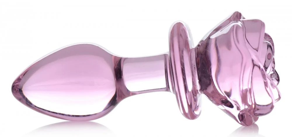 Pink Rose Glass Anal Plug - Image 6