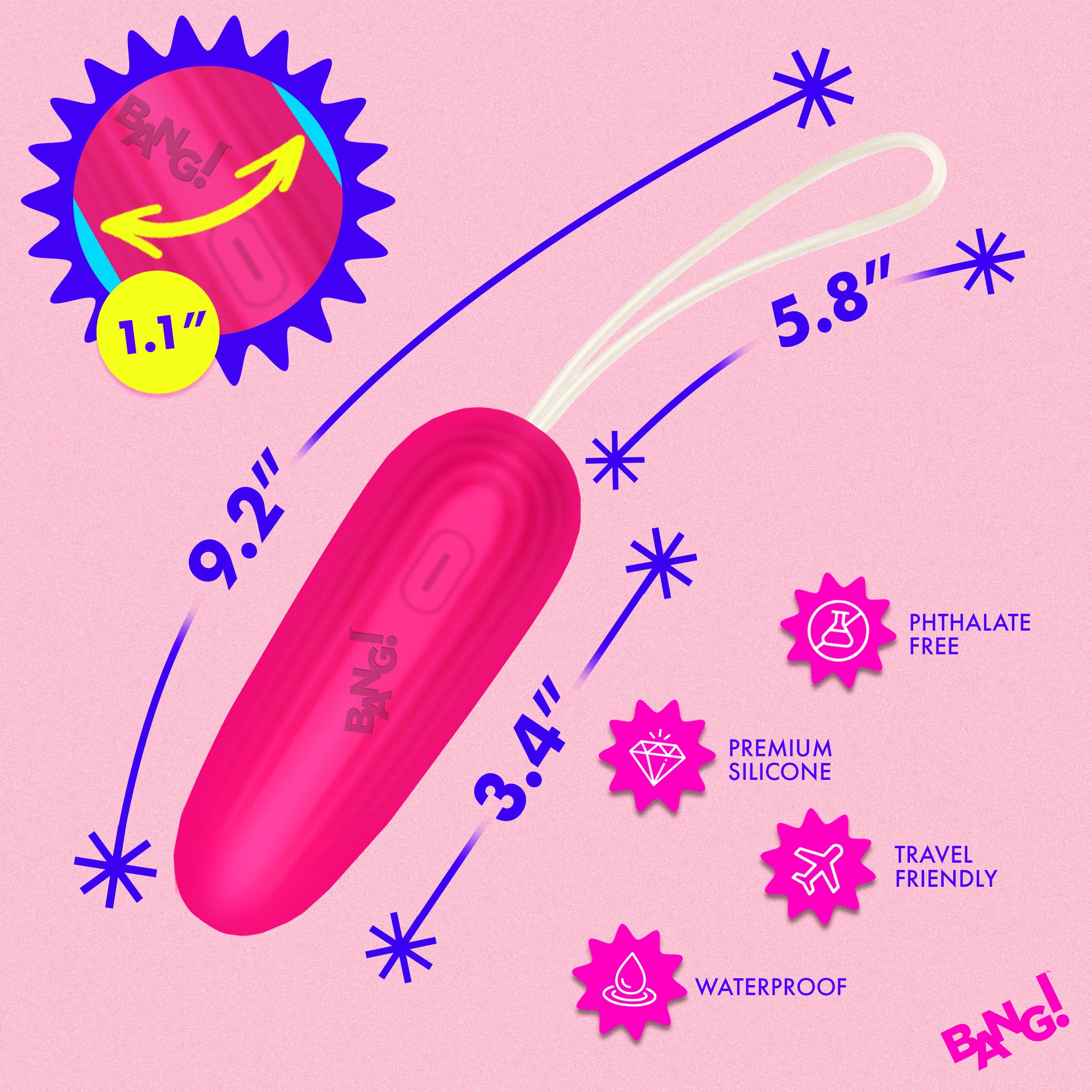Pink Silicone Vibrating Egg - Image 4