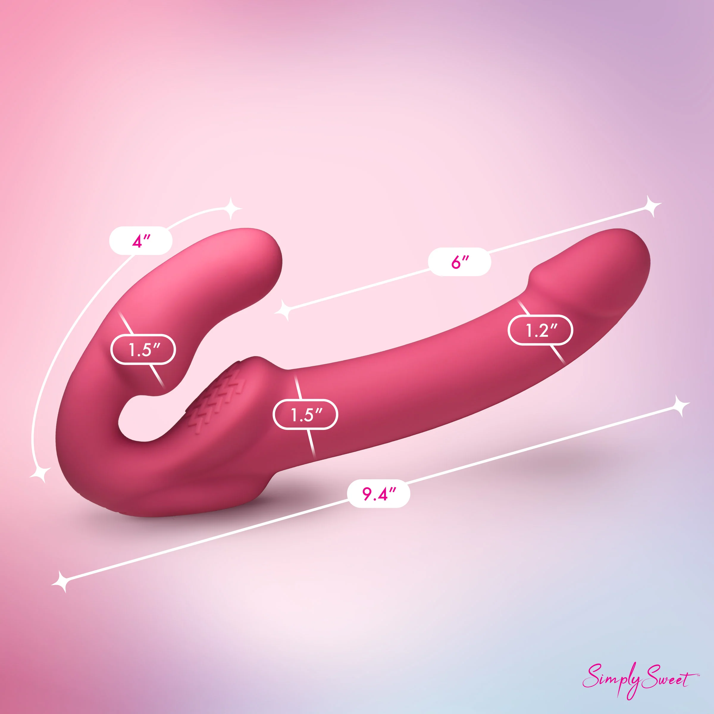 Pink Vibrating Strapless Strap-On - Image 3