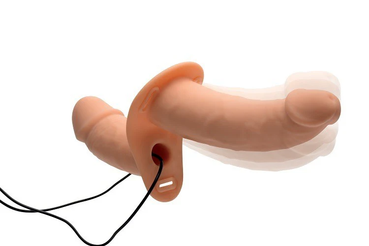Power Pegger Silicone Vibrating Double Dildo with Harness - Image 5