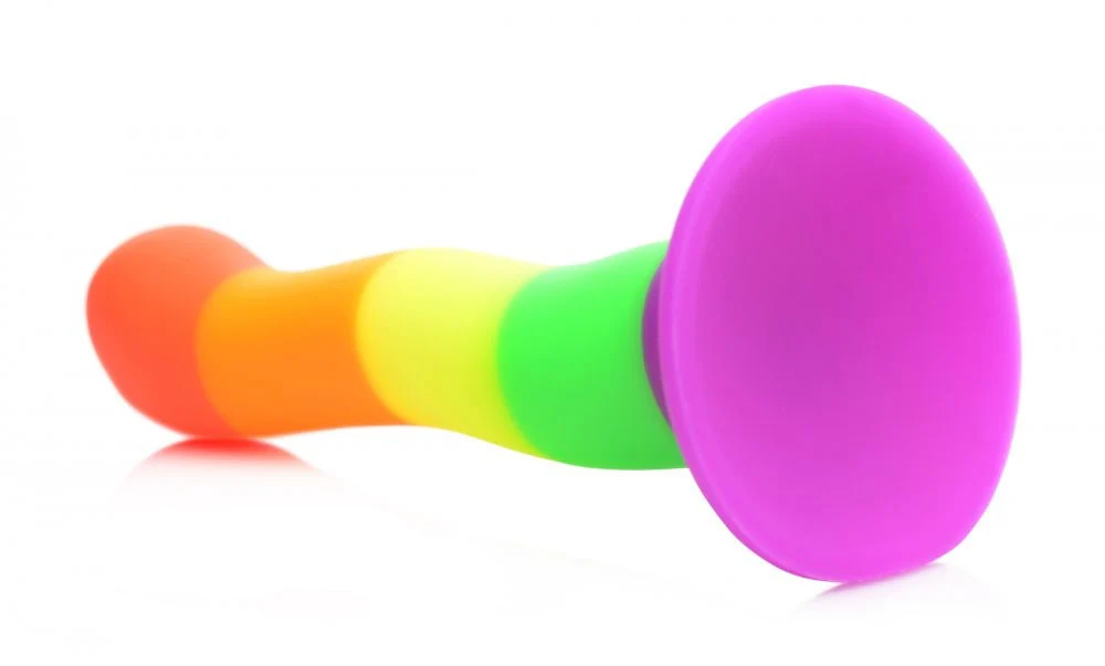 Proud Rainbow Silicone Dildo with Harness - Image 3