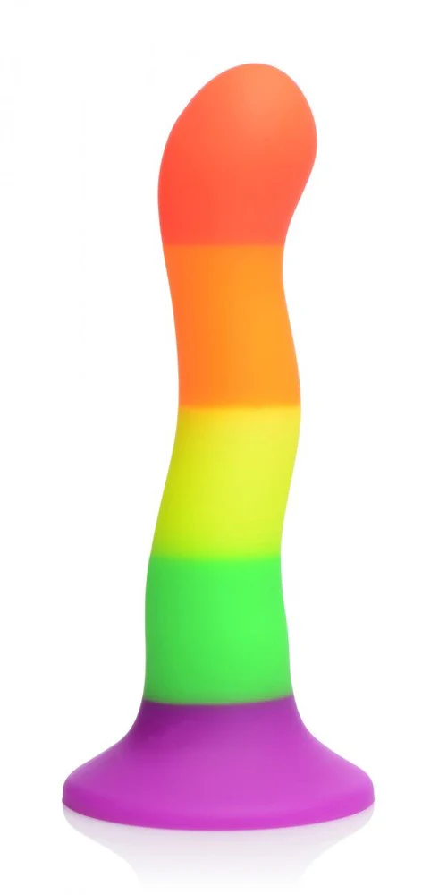 Proud Rainbow Silicone Dildo with Harness - Image 6