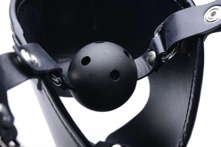 Pup Puppy Play Hood and Breathable Ball Gag - Image 3