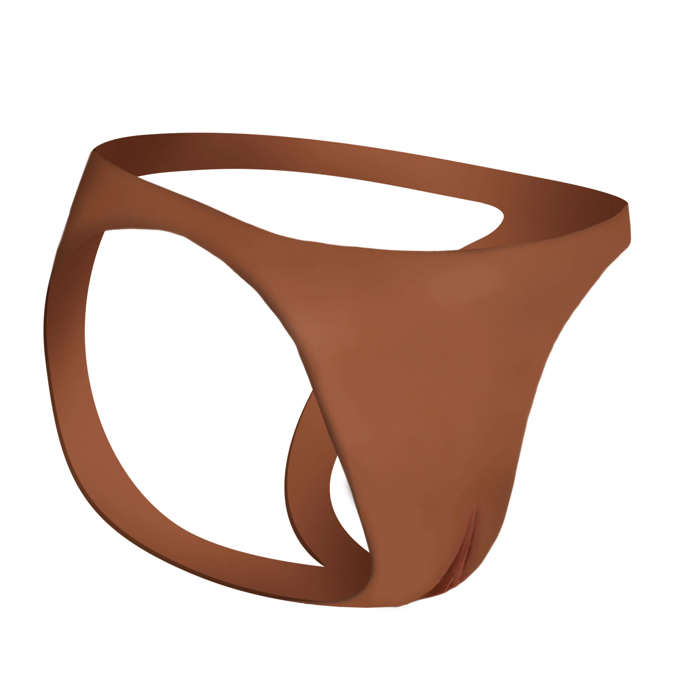 Pussy Strap Dark Silicone Vagina Jockstrap - Image 4