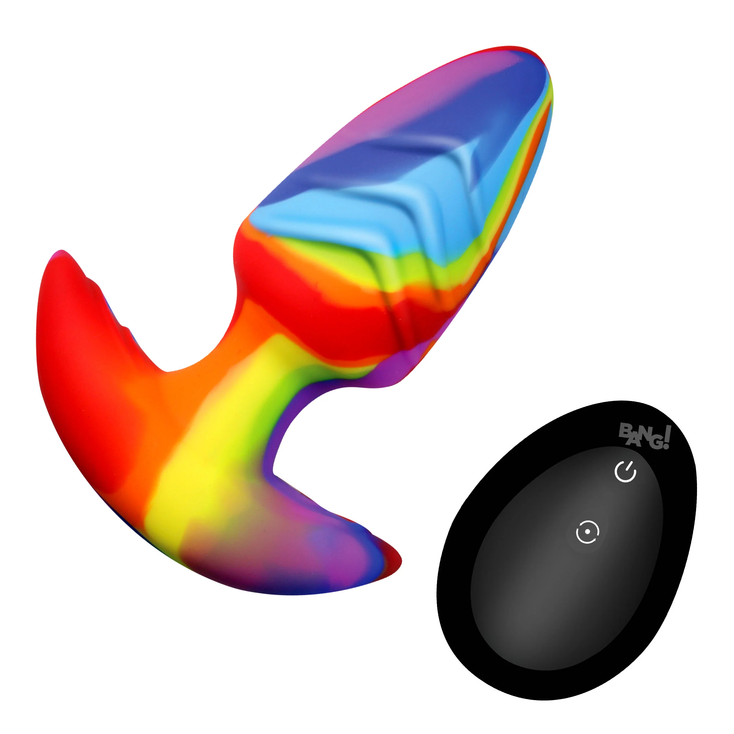 Rainbow Rotating & Vibrating Silicone Butt Plug - Image 6