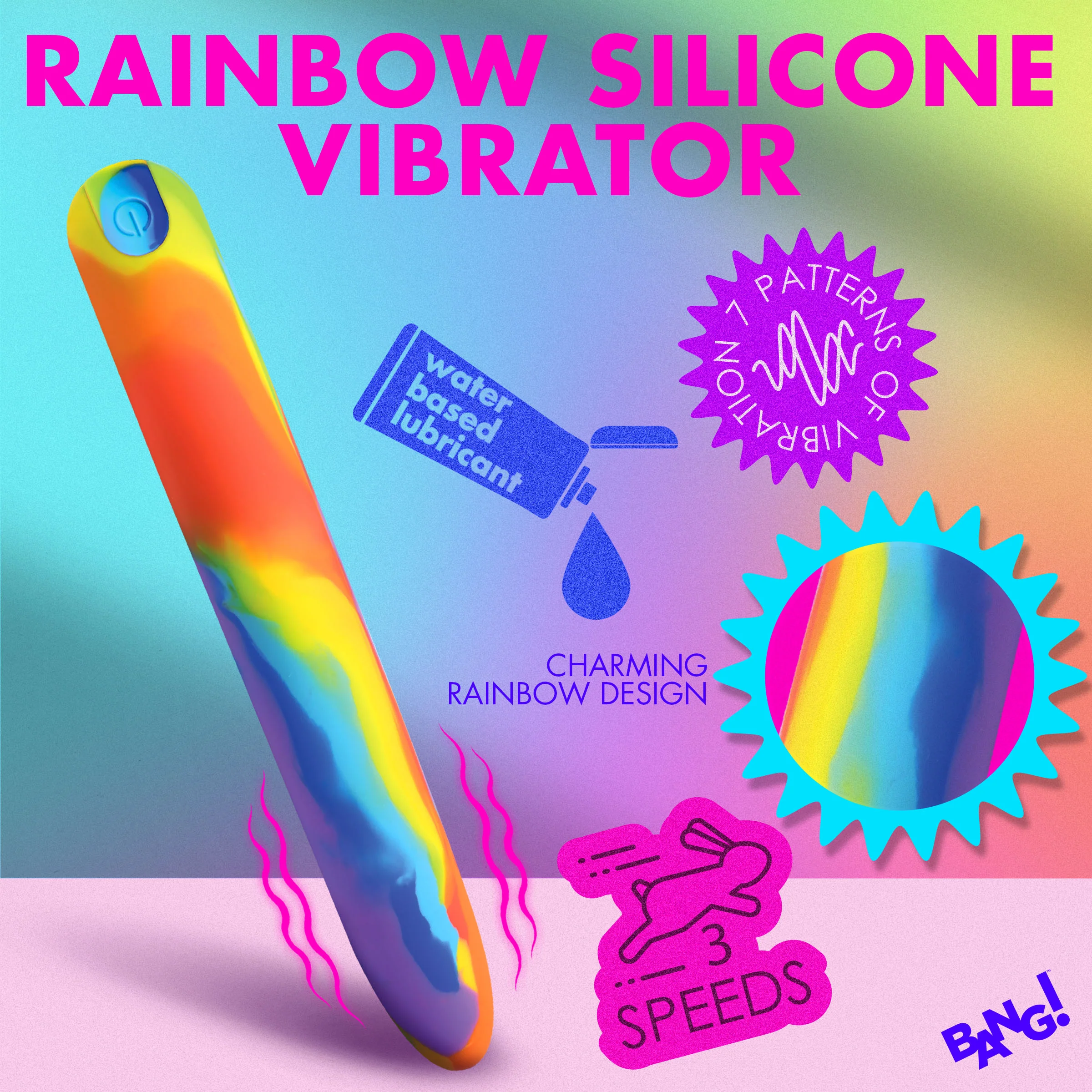 Rainbow Silicone Vibrator - Image 3
