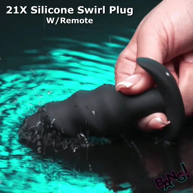 Remote Control 21X Vibrating Silicone Swirl Butt Plug - Image 2