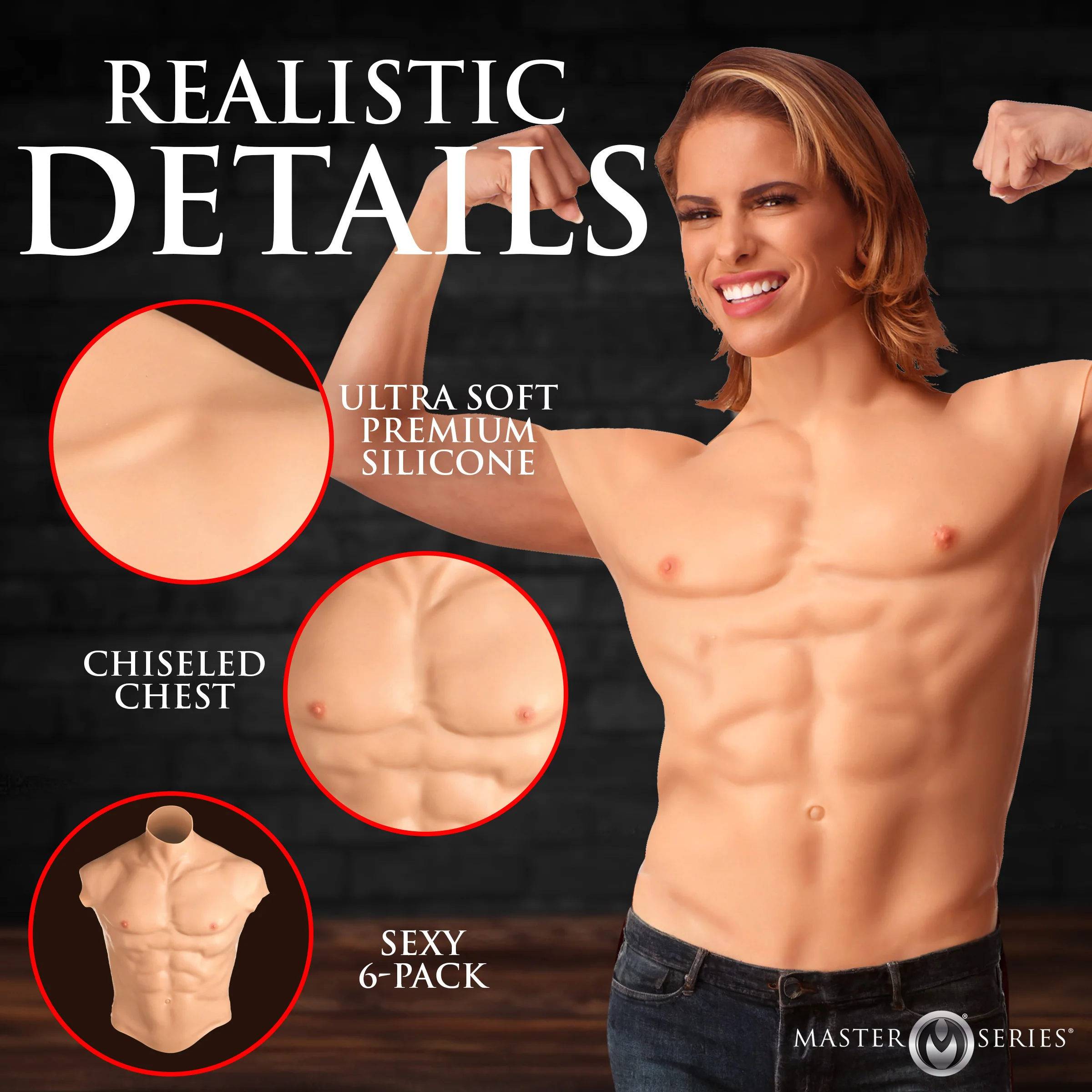 Ripped Silicone Male Chest - Image 4