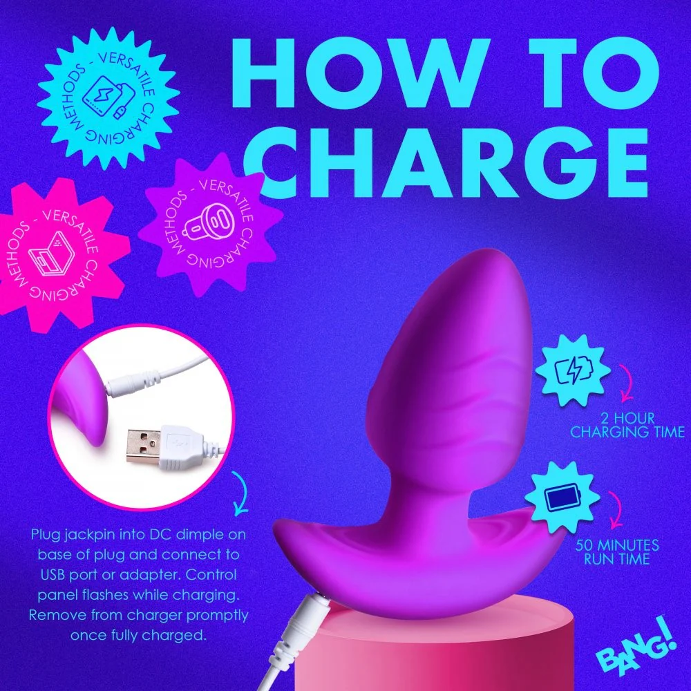 Rotating and Vibrating Silicone Butt Plug - Image 5