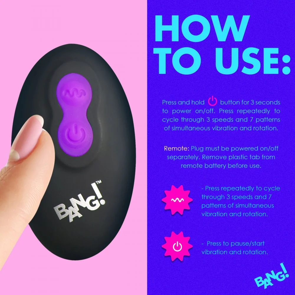 Rotating and Vibrating Silicone Butt Plug - Image 9