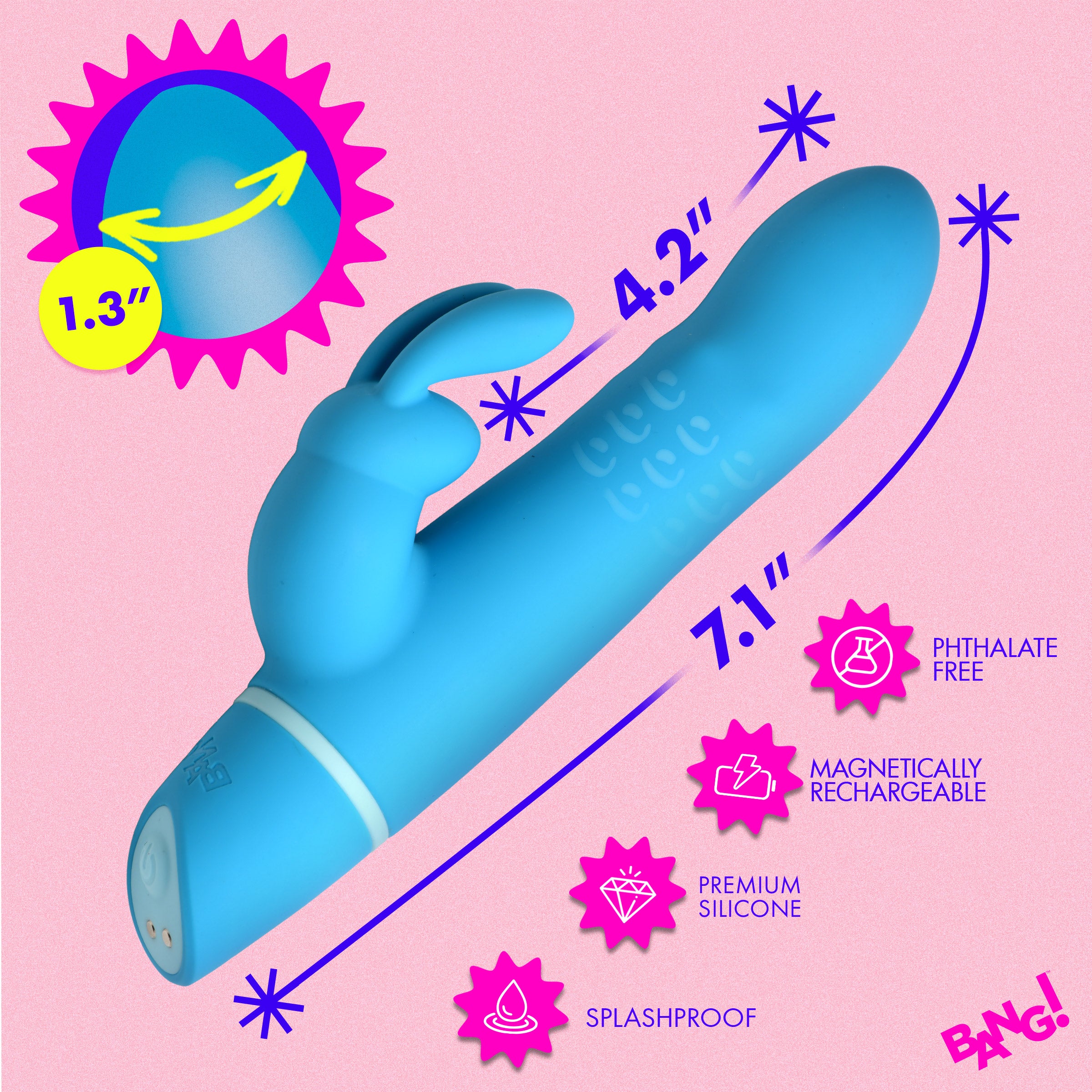 Rotating Beads Silicone Rabbit Vibrator - Image 4