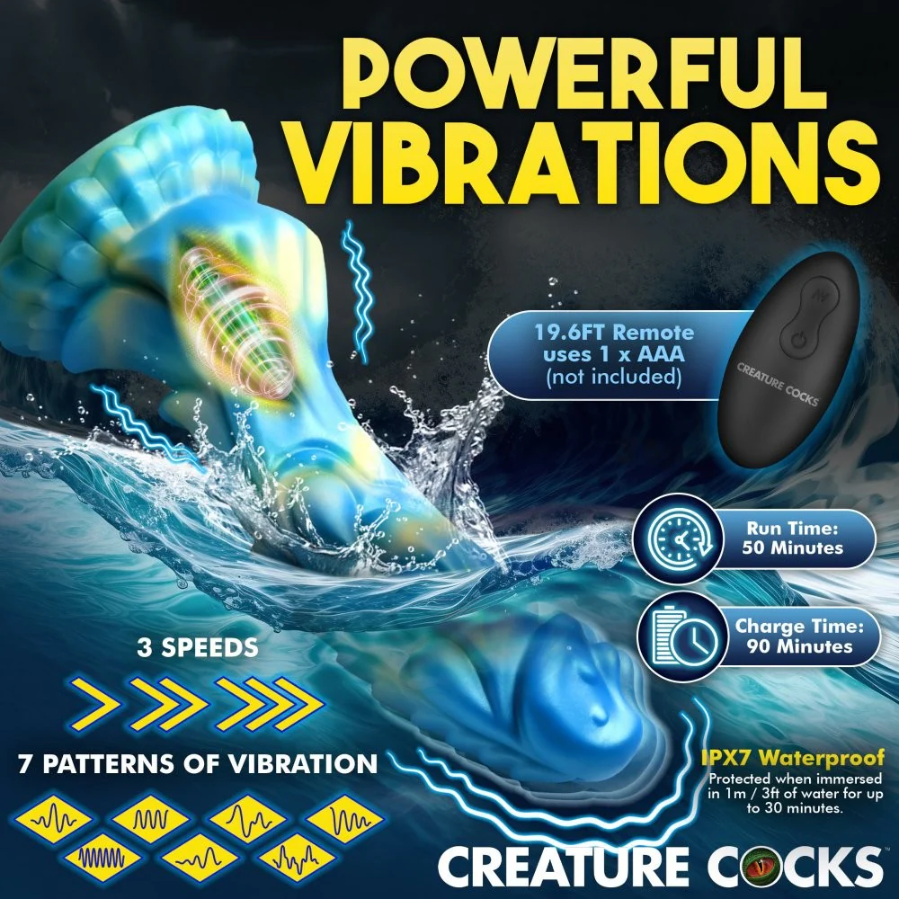Sea Stallion Vibrating Silicone Dildo with Remote - Image 5