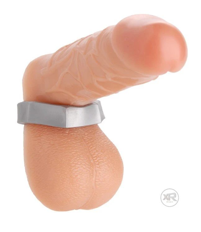Silver Hex Cock Ring and Ball Stretcher - Image 3