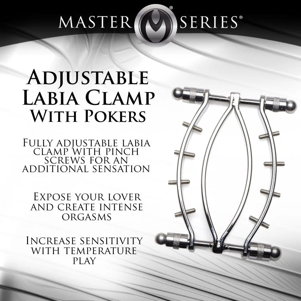 Spread Em Stainless Steel Poker Labia Clamp with Adjustable Pressure Screws - Image 2