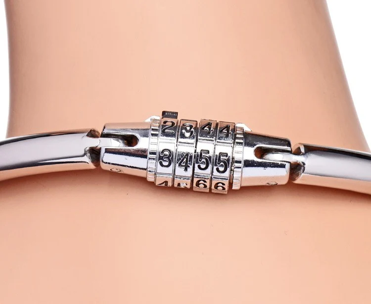 Stainless Steel Combination Lock Slave Collar - Image 3