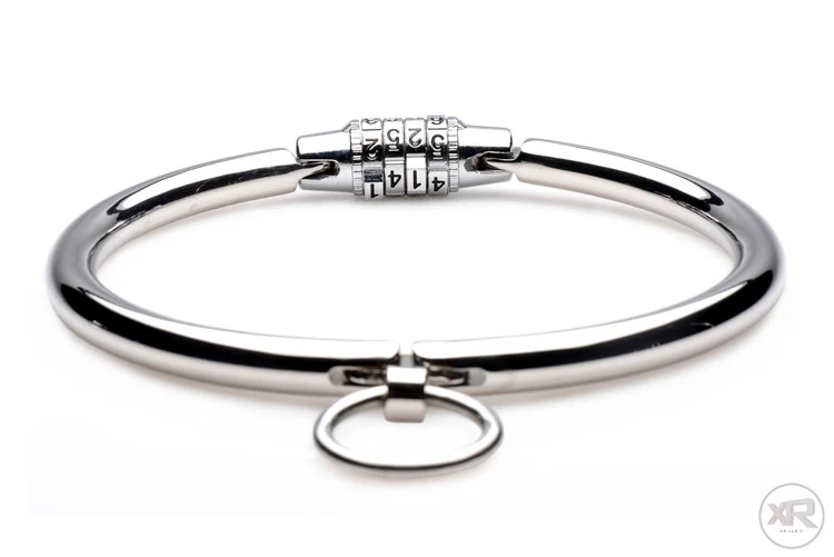Stainless Steel Combination Lock Slave Collar - Image 5