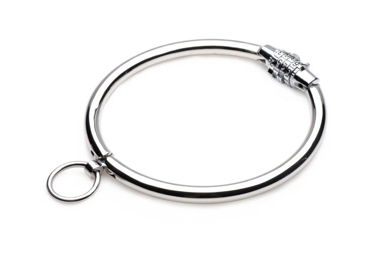 Stainless Steel Combination Lock Slave Collar - Image 8