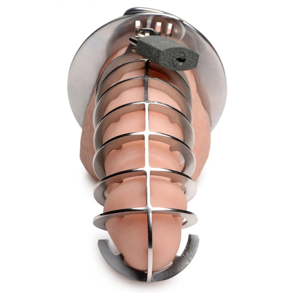Stainless Steel Spiked Chastity Cage - Image 5