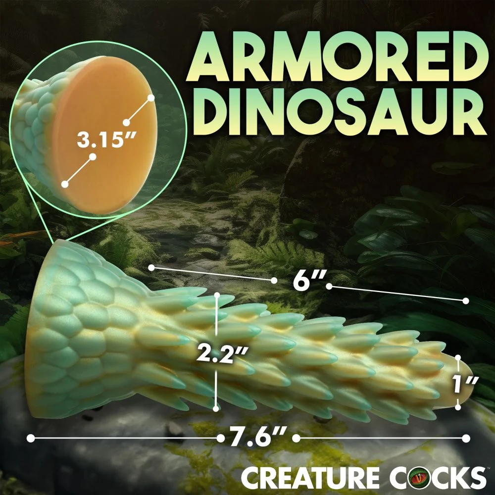 Stegosaurus Spiky Reptile Silicone Dildo - Image 6