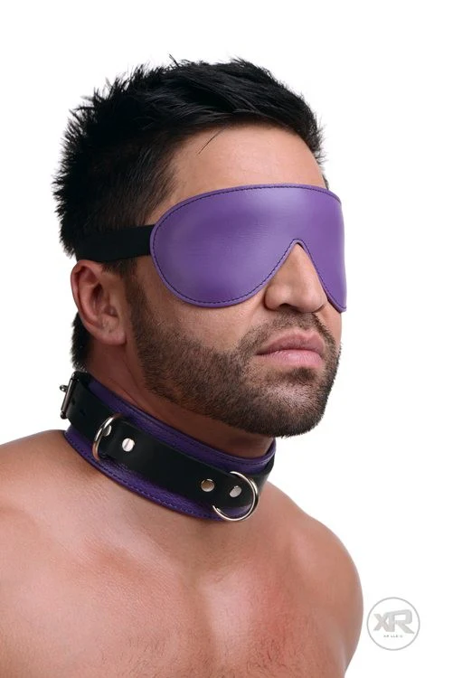 Strict Leather Deluxe Black and Purple Locking Collar
