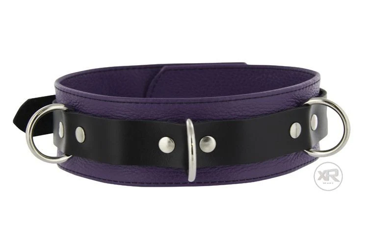 Strict Leather Deluxe Black and Purple Locking Collar - Image 5