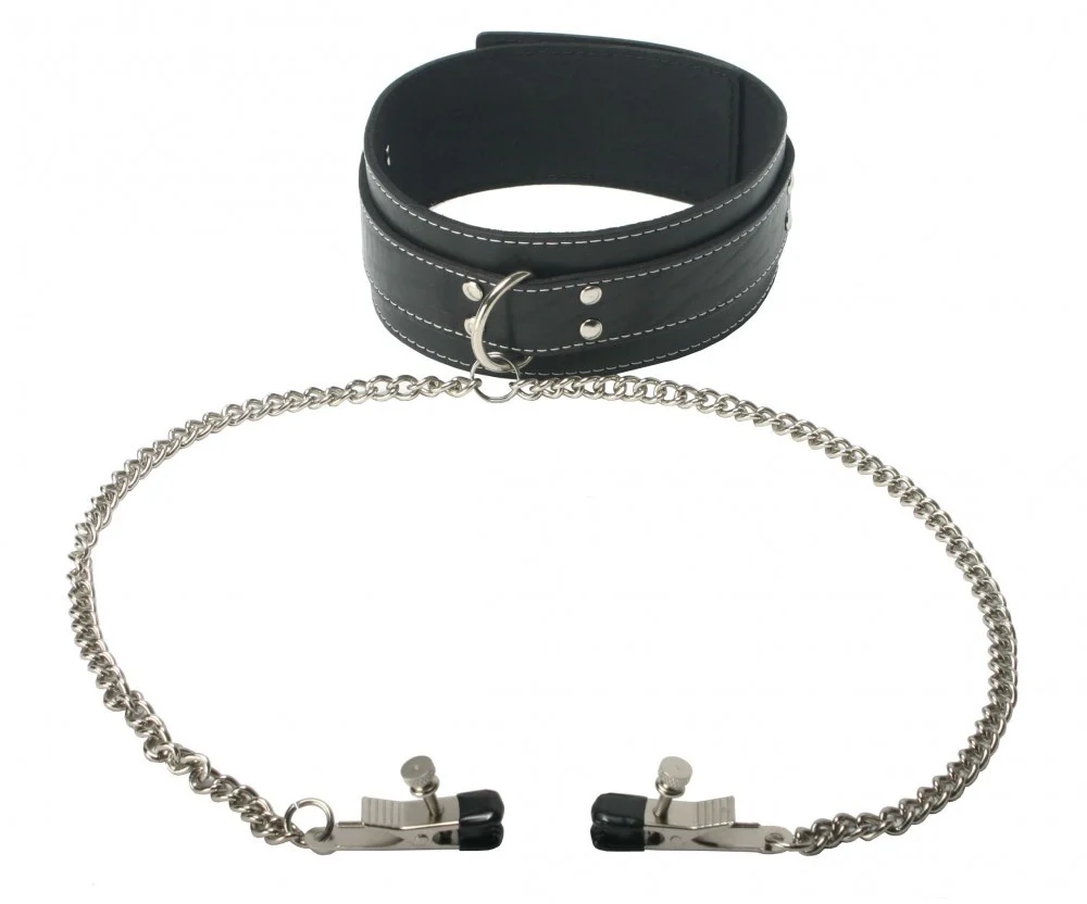 Coveted Bondage Collar with Nipple Clamps - Image 4